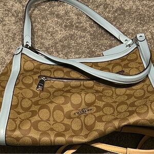 Coach Blue and Green Signature Tote